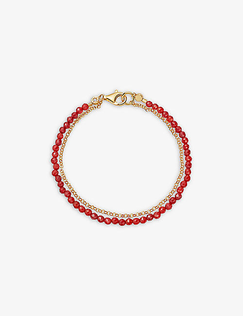 ASTLEY CLARKE: Biography 18ct yellow gold-plated sterling silver vermeil and red agate bracelet