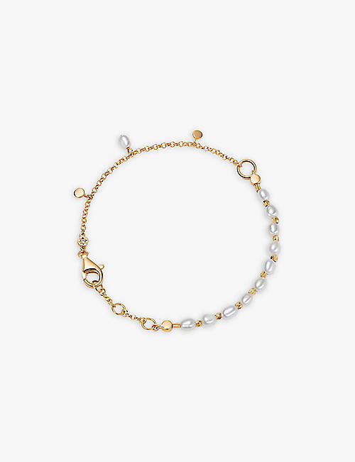 ASTLEY CLARKE: Biography 18ct yellow gold-plated sterling silver vermeil and pearl bracelet