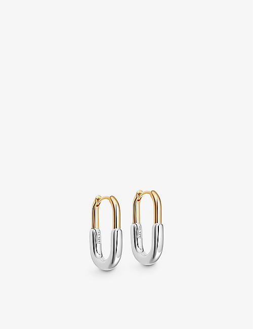 ASTLEY CLARKE: Celestial 18ct yellow gold vermeil and sterling silver hoop earrings