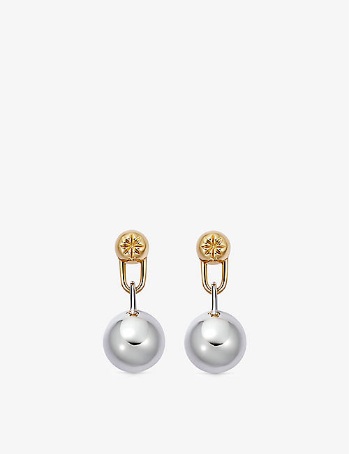 ASTLEY CLARKE: Aurora 18ct yellow gold-plated vermeil sterling-silver and pearl drop earring