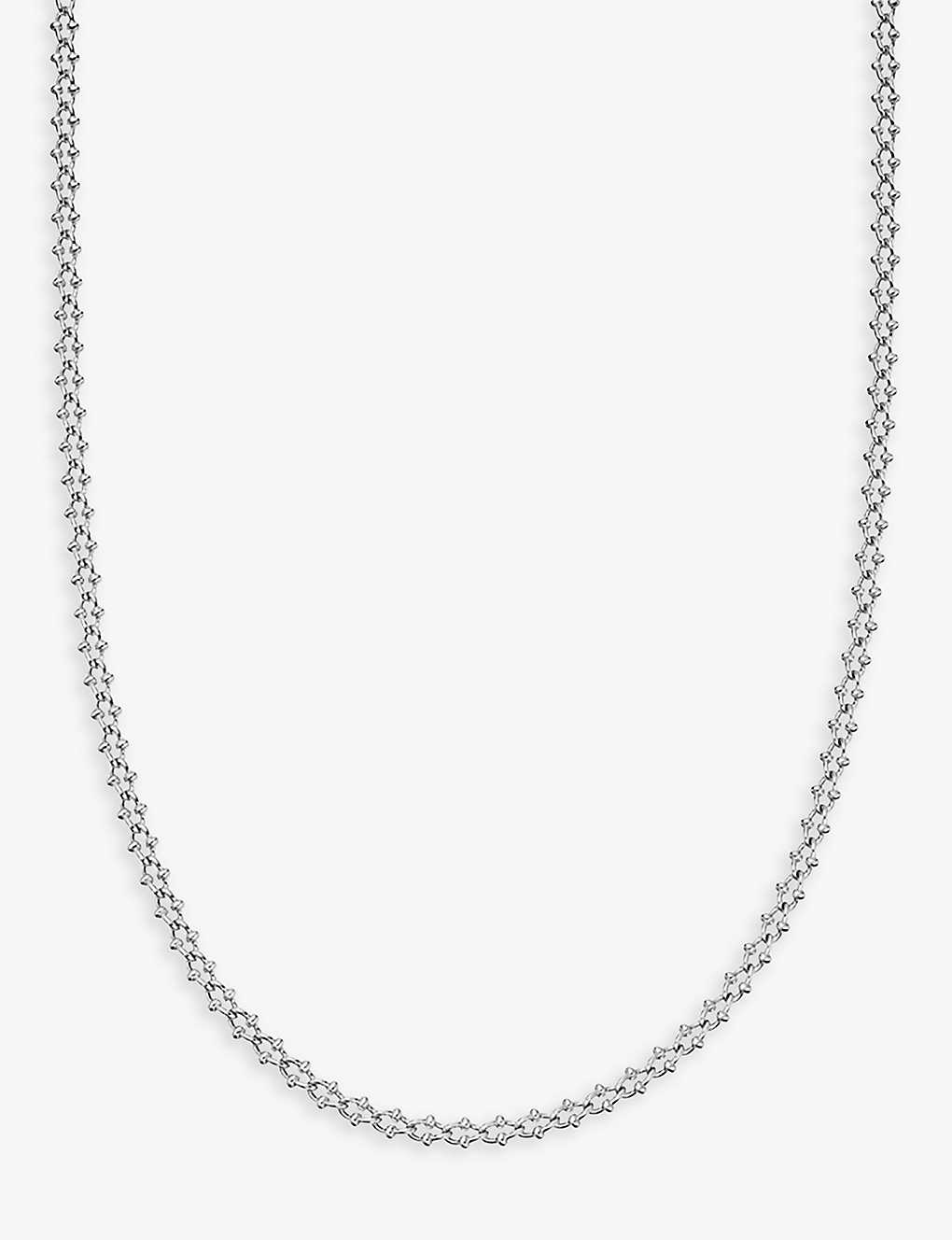 Astley Clarke Womens Sterling Silver Aurona Sphere-beaded Sterling-silver Chain Necklace