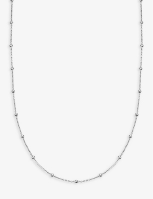 Astley Clarke Womens Sterling Silver Aurora Station Beaded Sterling-silver Chain Necklace