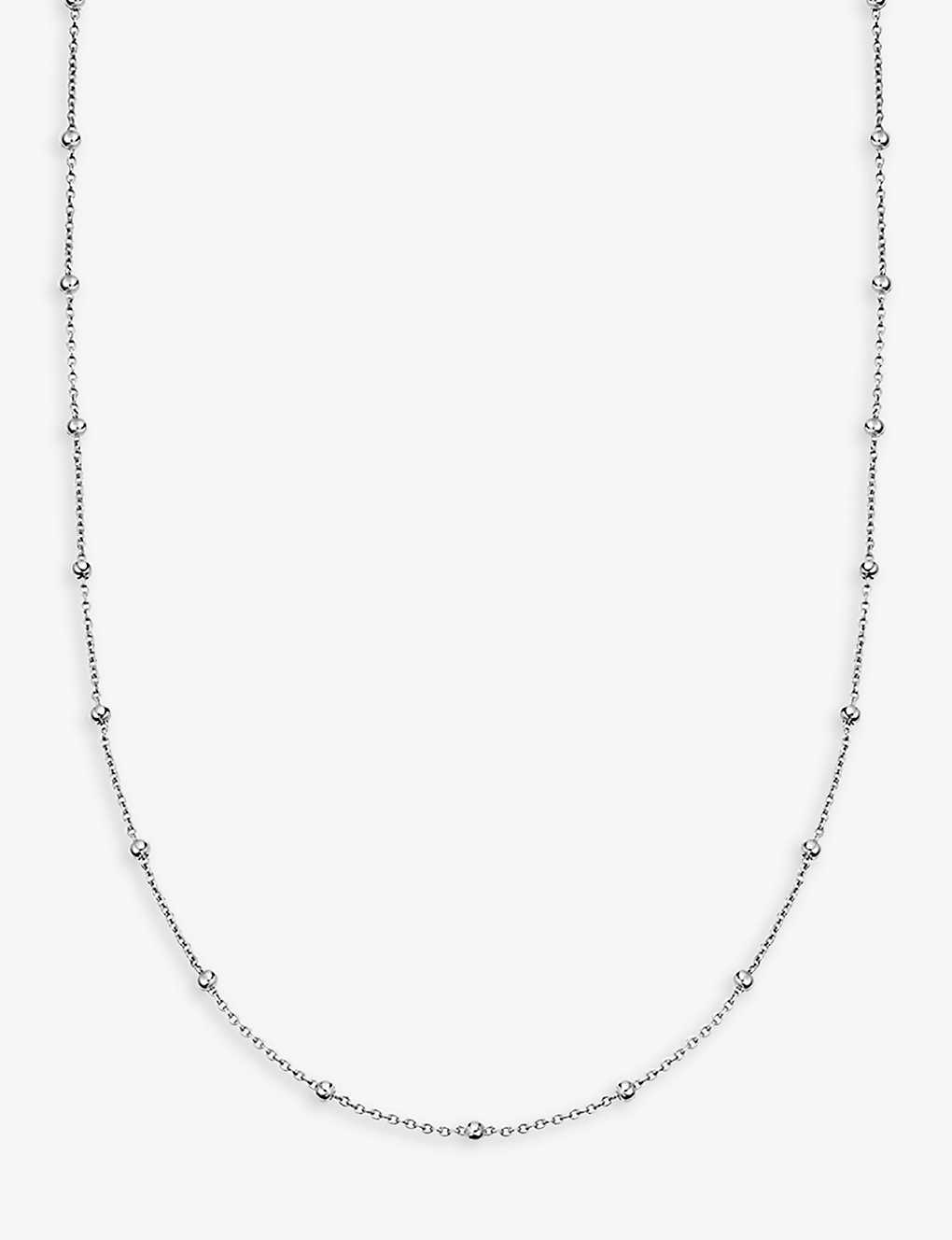 Astley Clarke Womens Sterling Silver Aurora Station Beaded Sterling-silver Chain Necklace
