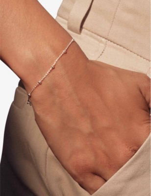 Astley Clarke Womens Aurora Station Sterling Silver Beaded Bracelet In Silver