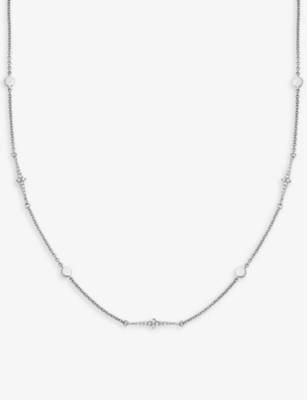 Astley Clarke Silver Luna Light Station Necklace In Sterling Silver