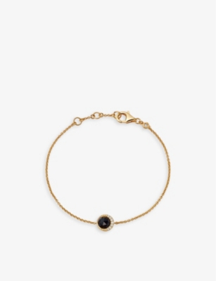 ASTLEY CLARKE: Luna 18ct yellow gold-plated vermeil sterling-silver, black onyx and white sapphire bracelet
