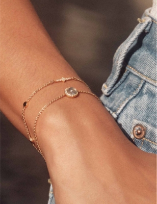 Astley Clarke Womens Yellow Gold Vermeil Luna 18ct Yellow Gold-plated Vermeil Sterling-silver, Labradorite And Whi In Yellow Gold Vermeil