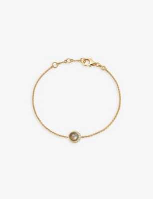 Astley Clarke Womens Yellow Gold Vermeil Luna 18ct Yellow Gold-plated Vermeil Sterling-silver, Labradorite And Whi In Yellow Gold Vermeil