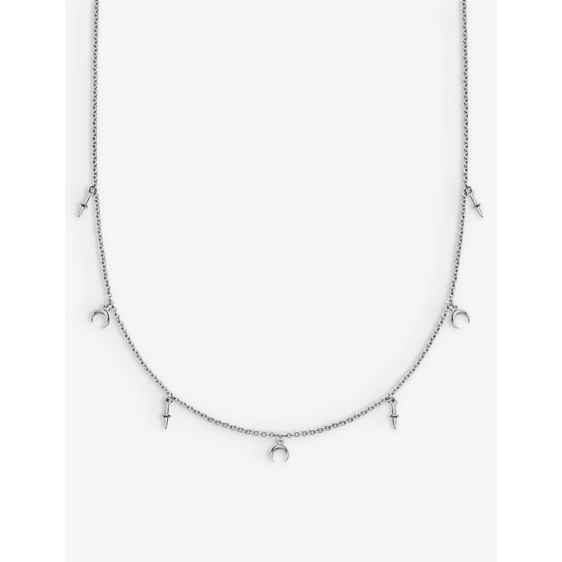 Astley Clarke Womens Sterling Silver Luna Cresent Station Sterling-silver Necklace