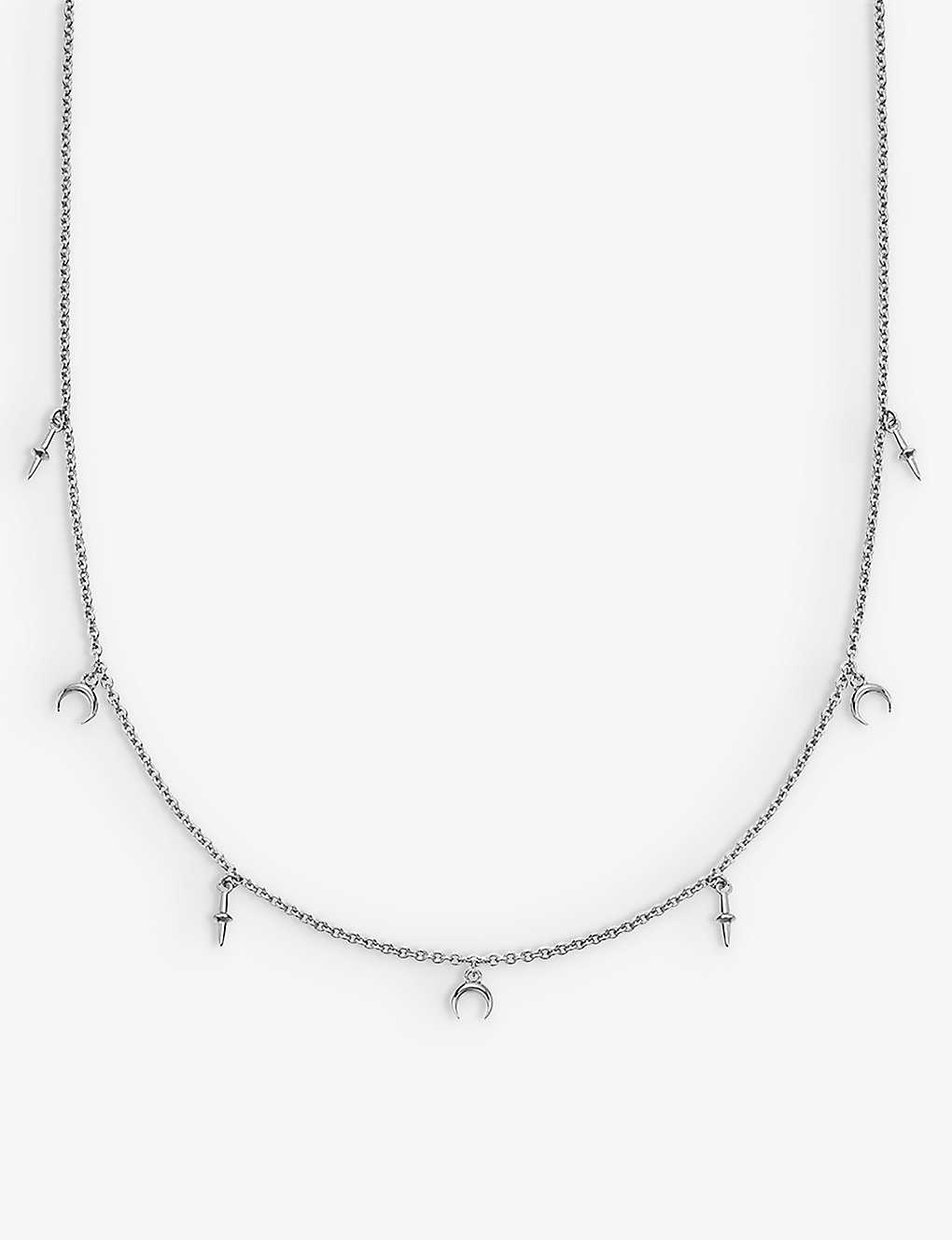 Astley Clarke Womens Sterling Silver Luna Cresent Station Sterling-silver Necklace