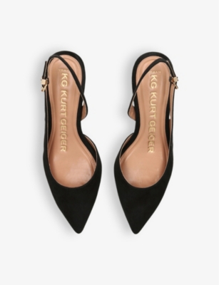 Kg Kurt Geiger Womens Black Aria Slingback Suede Sandals In Black