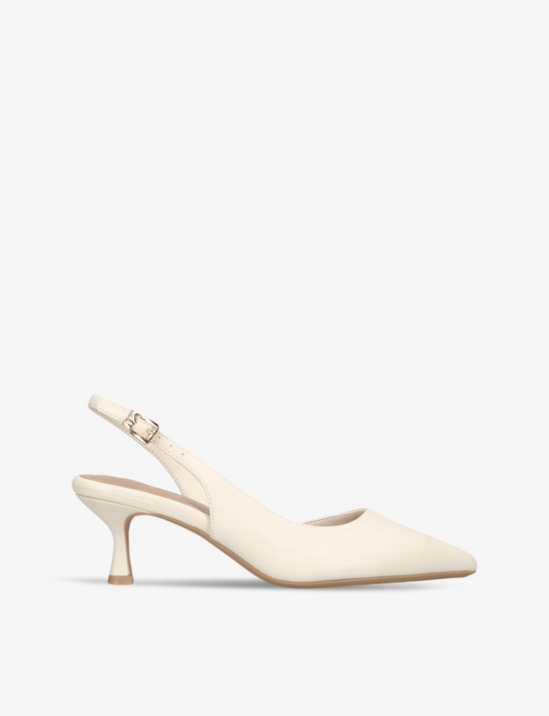 Aria kitten-heel faux-leather court shoes