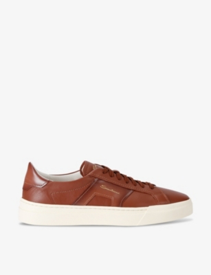 SANTONI: DBS leather low-top trainers