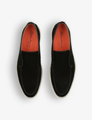 Shop Santoni Men's Black Detroit Slip-on Suede Desert Boots