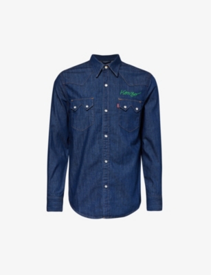 KENZO KENZO MEN'S BLUE X LEVI’S WESTERN REGULAR-FIT DENIM SHIRT