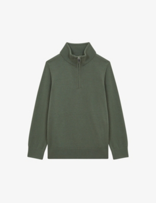 Reiss Boys Rosemary Kids Blackhall Funnel-neck Wool Jumper