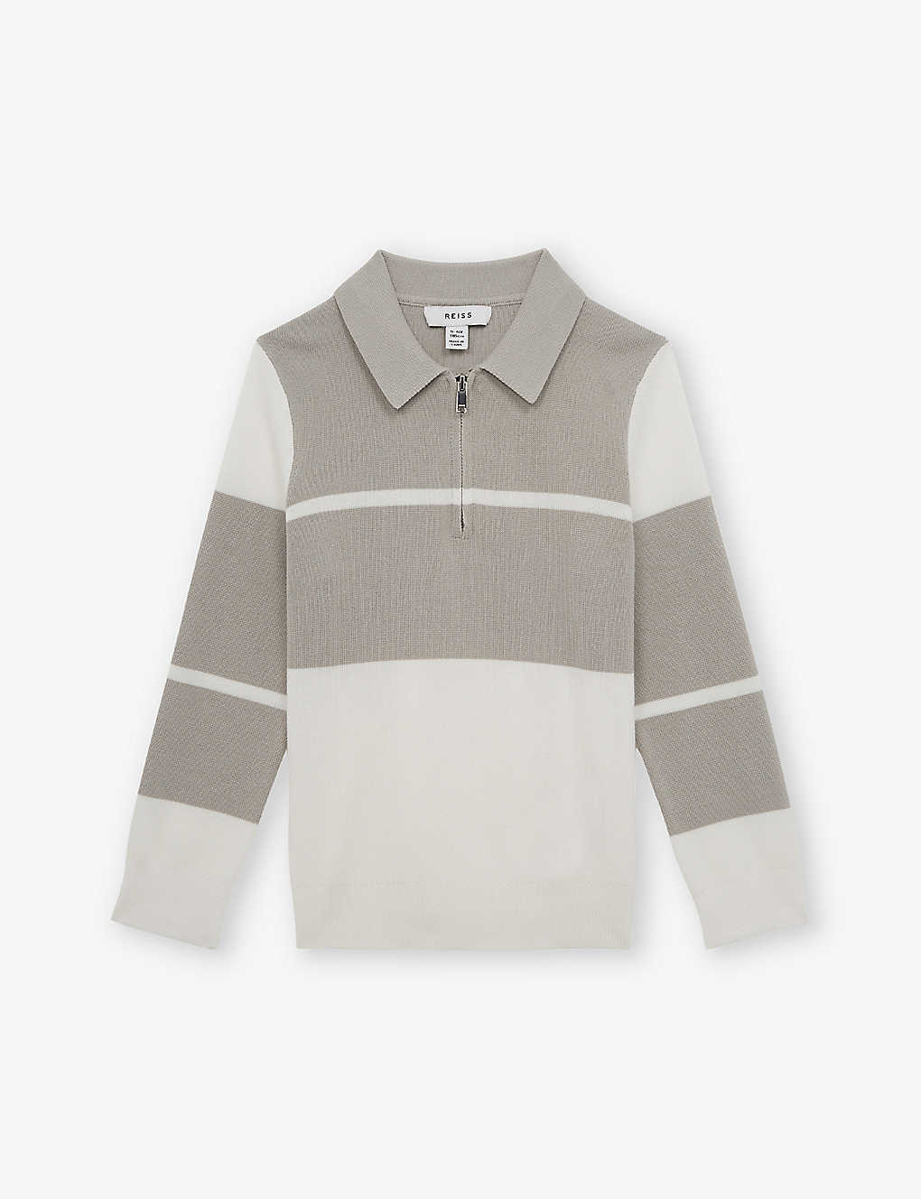 Reiss Kids' Tokyo Striped Cotton-blend Shirt 3-14 Years In Soft Grey/white