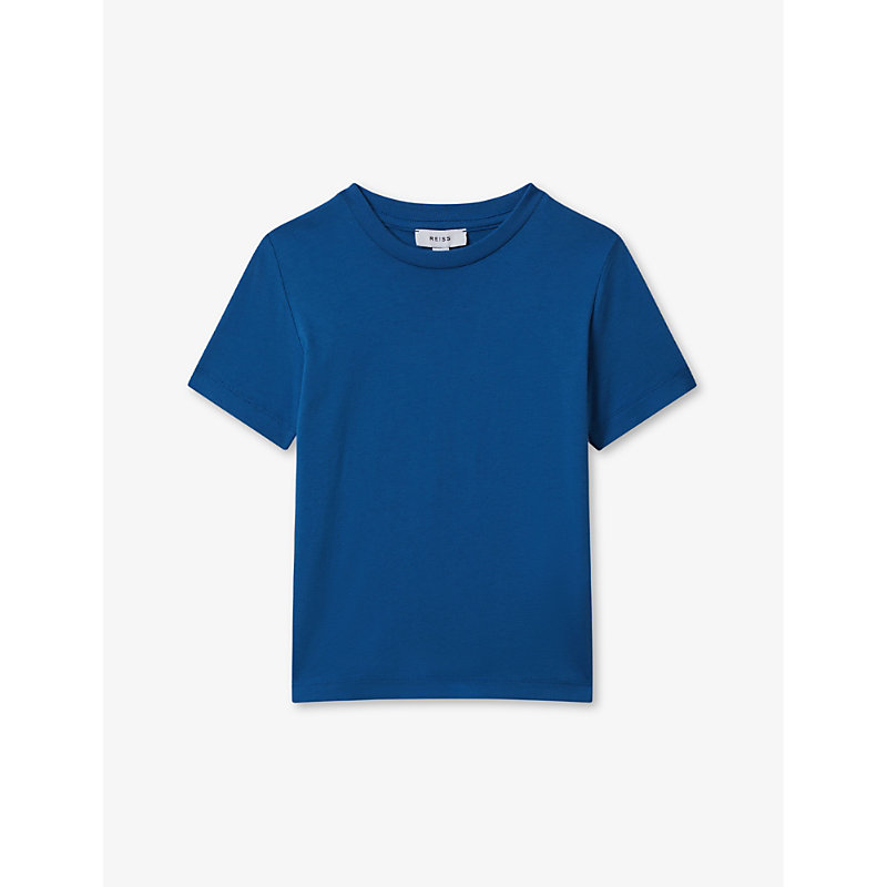 Shop Reiss Bless Crewneck Cotton-jersey T-shirt 3-14 Years In Lapis Blue
