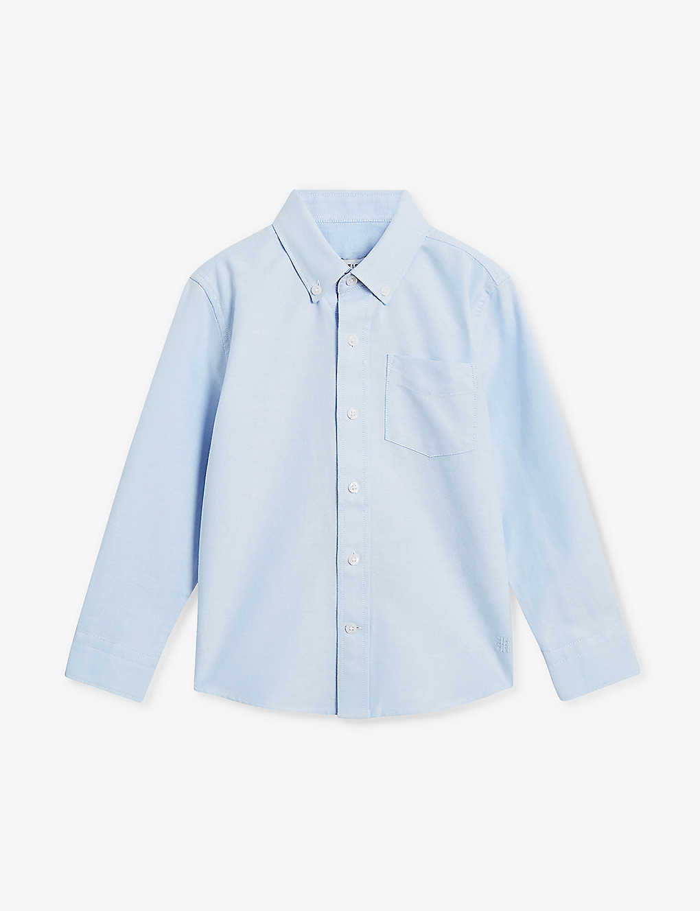 Reiss Girls Soft Blue Kids Greenwich Long-sleeve Cotton Shirt 3-9 Years