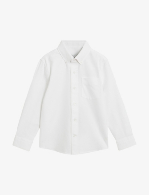 Shop Reiss Boys White Kids Greenwich Slim-fit Cotton Shirt 9-12 Years