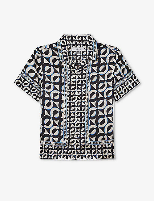 REISS: Prentice geometric-print woven shirt 3-14 years