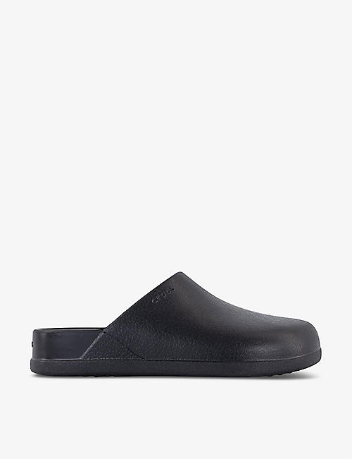 CROCS: Dylan logo-embossed faux-leather clogs