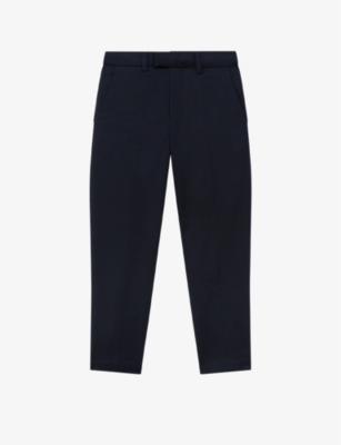 Reiss Boys Navy Kids Eastbury Slim-fit Stretch-cotton Chinos 3-14 Years