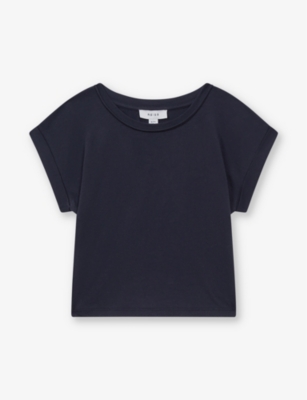 REISS: Terry cropped cotton T-shirt 13-14 years