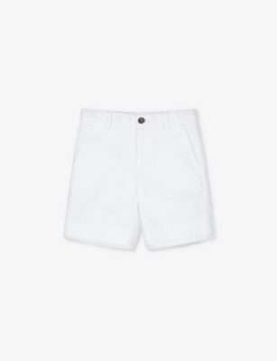 Shop Reiss Boys White Kids Wicket Adjustable-side Stretch-cotton Chino Shorts 3-14 Years