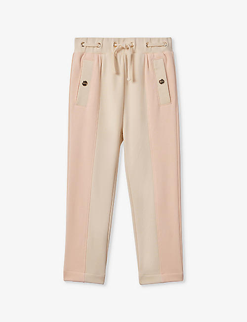 REISS: Ivy elasticated-waist tapered-leg cotton-jersey jogging bottoms 4-14 years