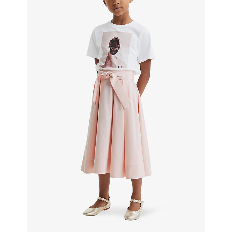 Shop Reiss Girls Pink Kids Garcia Pleated Taffeta Skirt