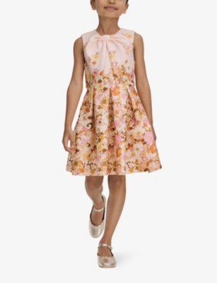 Shop Reiss Josephine Floral-print Stretch-scuba Dress In Multi
