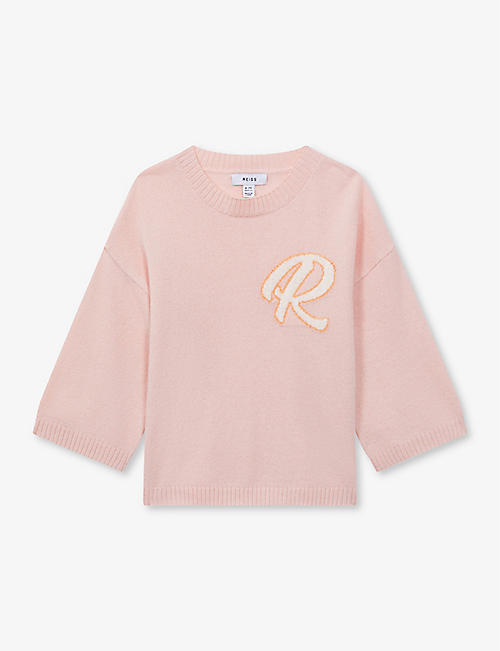 REISS: Afi 'R'-motif knitted jumper 4-13 years