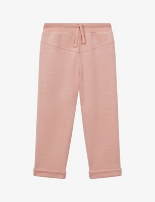 Shop Reiss Girls Apricot Kids Valencia Rolled-hem Cotton-jersey Jogging Bottoms 4-13 Years In Bright Orange