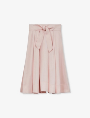 Shop Reiss Garcia Pleated Taffeta Skirt 4-13 Years In Pink