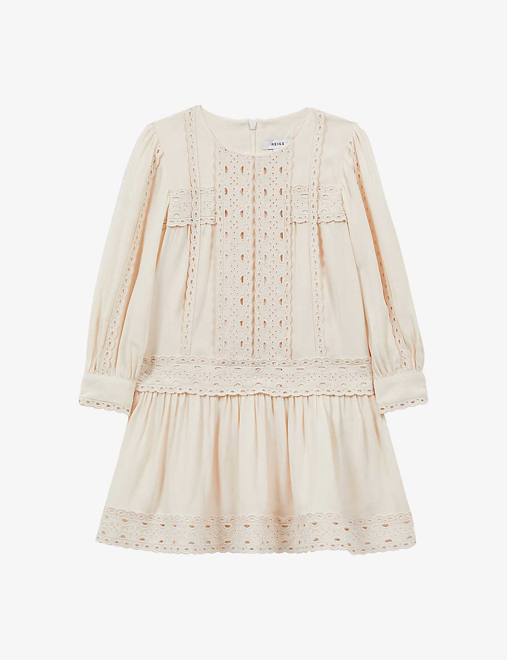 Reiss Girls Ivory Kids Tavi Lace-embroidered Woven Mini Dress 4-14 Years In White