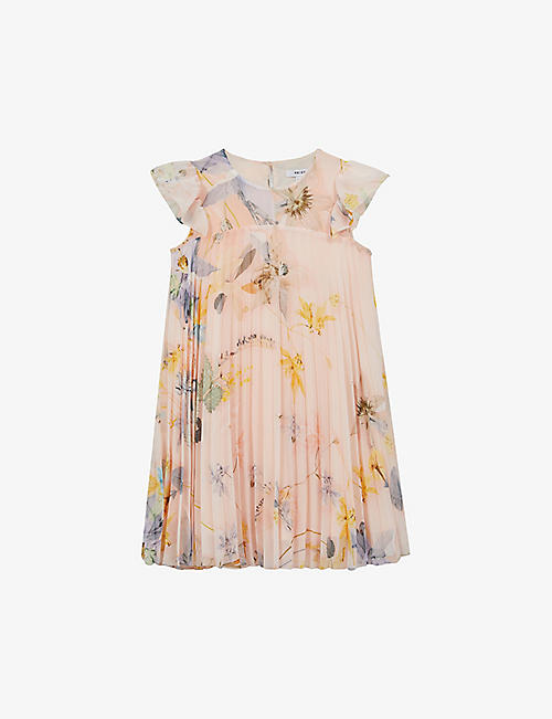REISS: Sade floral-print woven dress 4-14 years