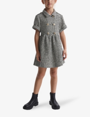 Shop Reiss Girls Multi Kids Junip Striped Woven Mini Dress 4-9 Years