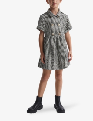 Shop Reiss Girls Multi Kids Junip Striped Woven Mini Dress 9-14 Years