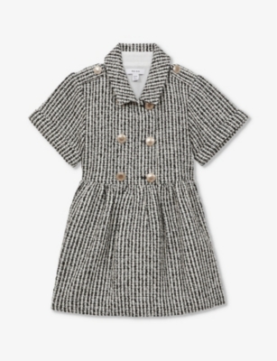REISS: Junip striped woven mini dress 9-14 years