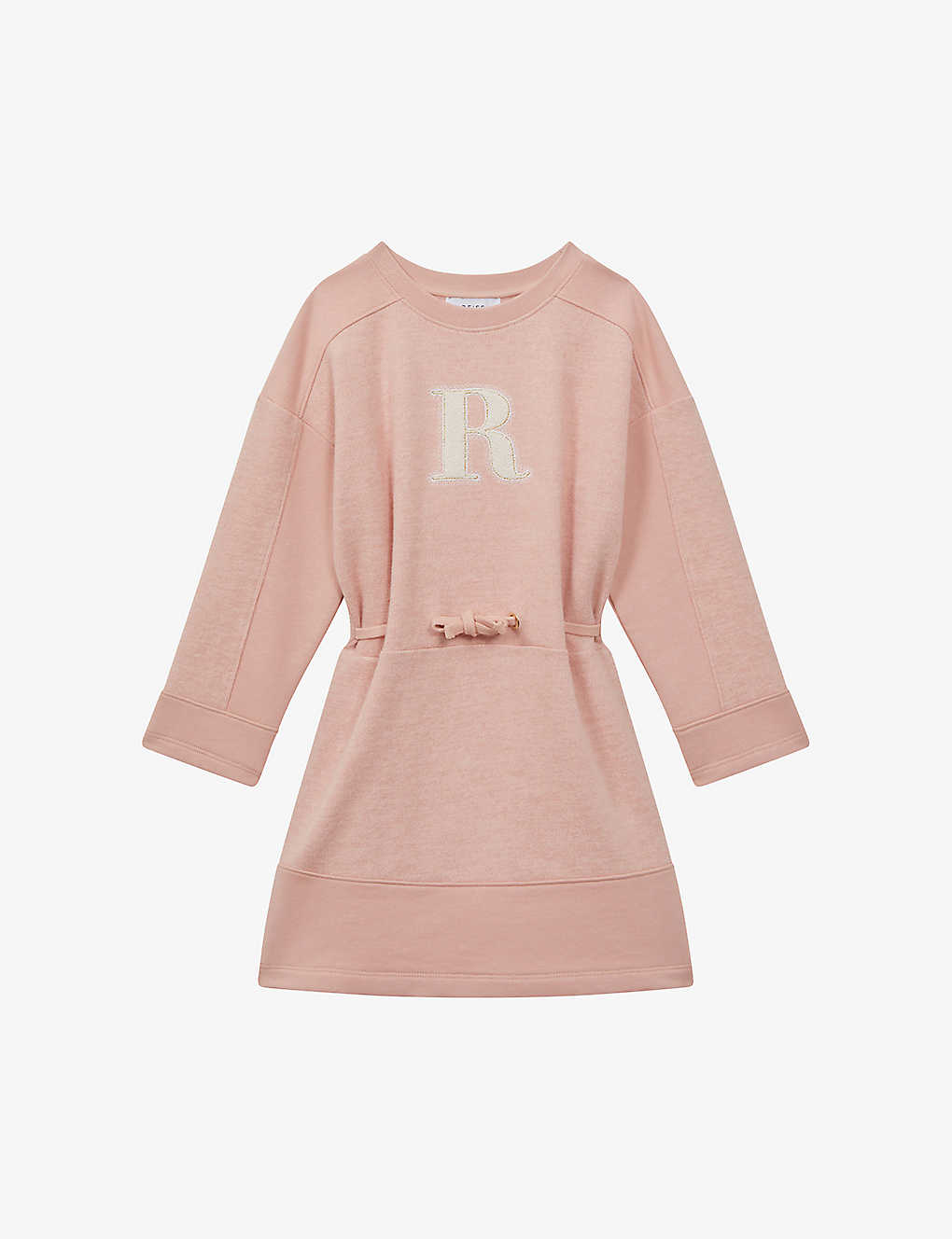Reiss Babies' Ella 'r'-motif Cotton-jersey Dress 4-13 Years In Apricot