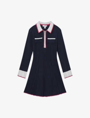 REISS: Annie colour block rib-knit mini dress 4-13 years