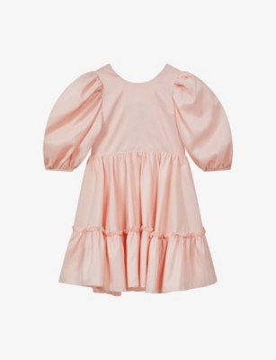 REISS: Toby bow-embroidered ruffle-trim woven dress 4-13 years