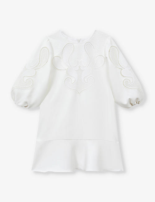 REISS: Toya embroidered woven dress