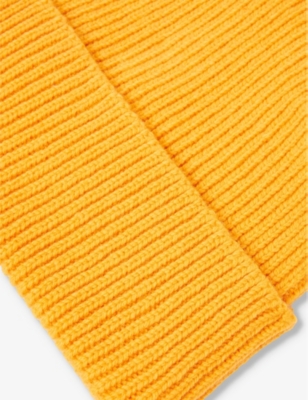 Shop Colorful Standard Mens Burned Yellow Folded-brim Recycled-wool Beanie