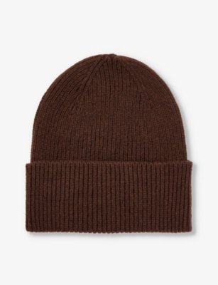 Colorful Standard Mens Coffee Brown Folded-brim Recycled-wool Beanie