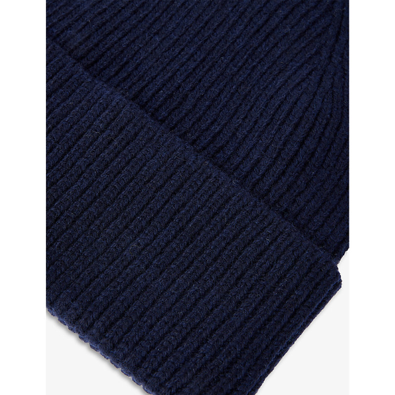 Shop Colorful Standard Folded-brim Recycled-wool Beanie In Navy Blue