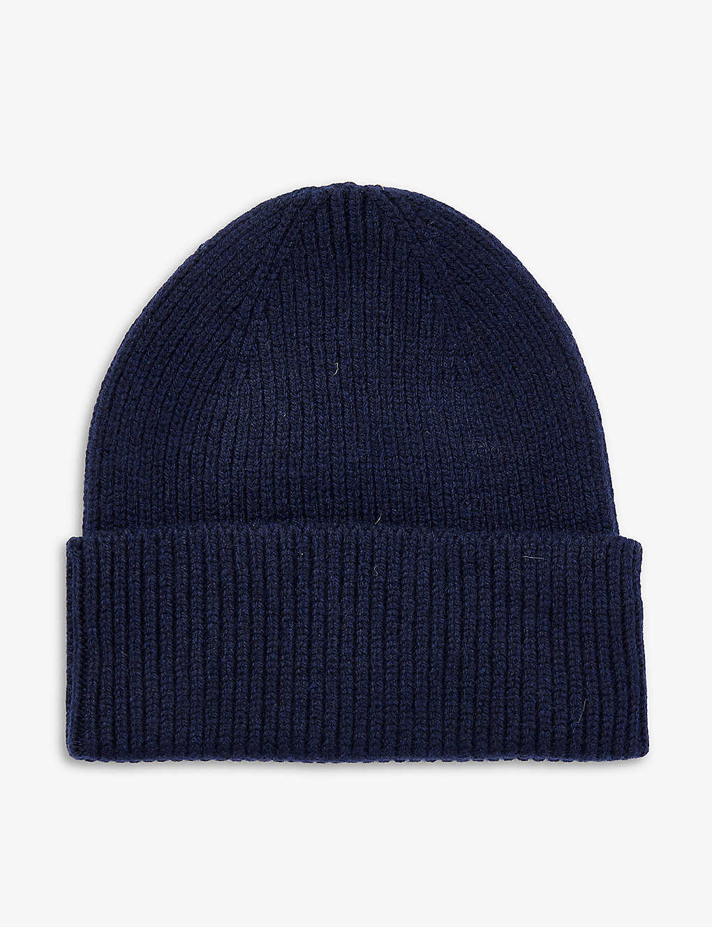 Colorful Standard Mens Navy Blue Folded-brim Recycled-wool Beanie