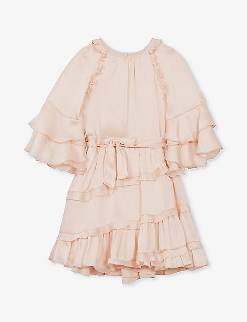 REISS: Polly frilled satin dress 4-13 years