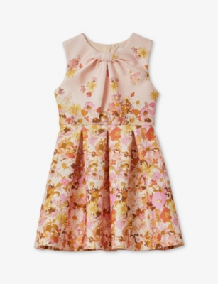 Shop Reiss Girls Multi Kids Josephine Floral-print Scuba Dress 4-13 Years